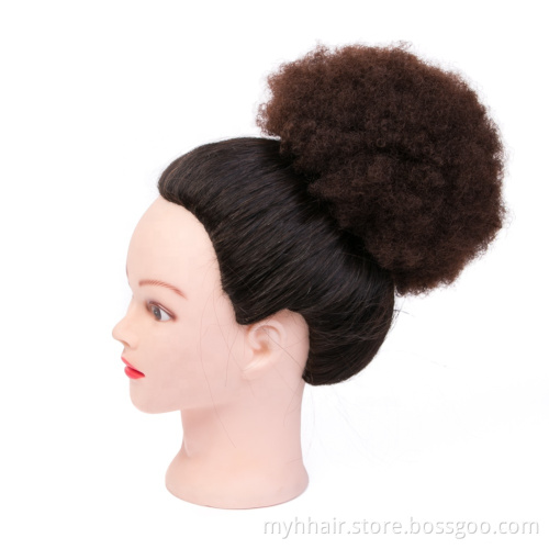 8 Inch Synthetic Afro Kinky Hair Bun High Temperature Black Drawstring ponytail Clip in Hair Extension on Puff Hair Bun